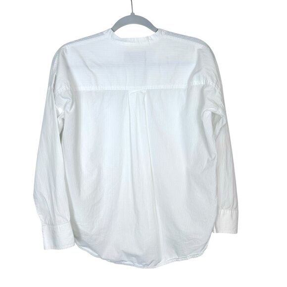 Everlane Shirt Womens 00 White Poplin Cotton Popover Button Down Collarless Top - Picture 4 of 14
